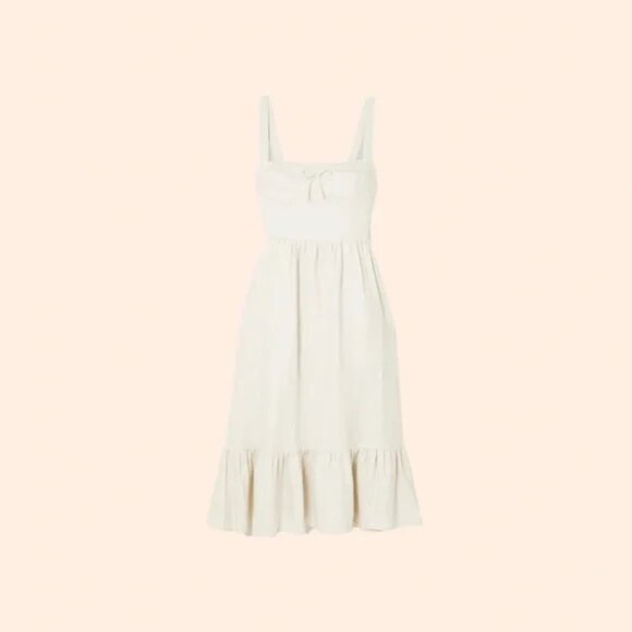 NWT Reformation Maegan Off White linen Midi Dress - Picture 2 of 8